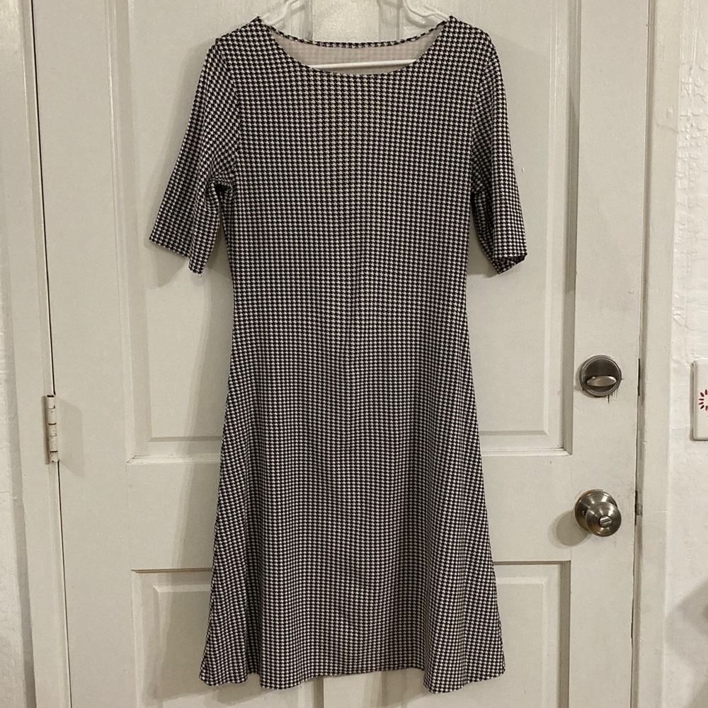 Classic Black and White Checkered Dress
